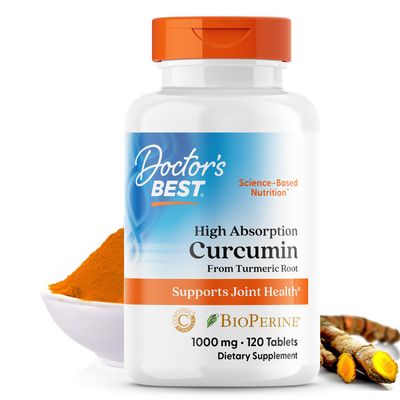 Doctor&#39;s Best Curcumin From Turmeric Root with C3 Complex &amp; BioPerine, Benefit the Joints by Helping to Neutralize Free Radicals, Non-GMO, Gluten Free, Soy Free, Joint Support, 1000 mg, 120 Tablets
