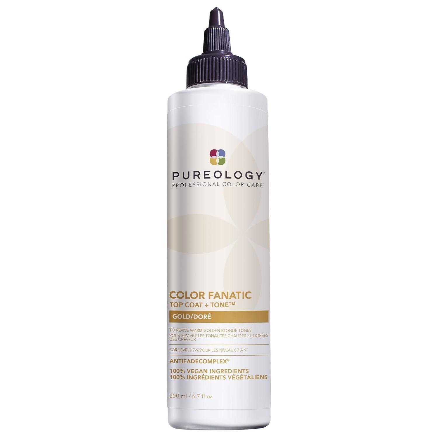Pureology Color Fanatic Top Coat Tone Gold High-Gloss Hair Toner | Hair Gloss for Color-Treated Hair | Glaze For Warm Strawberry Blonde Hair | 6.7 Fl Oz