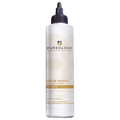 Pureology Color Fanatic Top Coat Tone Gold High-Gloss Hair Toner | Hair Gloss for Color-Treated Hair | Glaze For Warm Strawberry Blonde Hair | 6.7 Fl Oz
