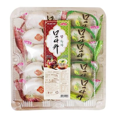 Korean Traditional Monaka Assortment Gift Box, Green Tea and Chestnut 300g (1 Pack)
