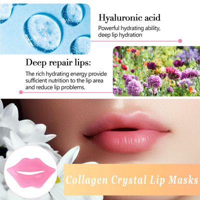 Extrapins 50PCS Collagen Crystal Lip Masks,Lip Mask Sheet,Anti-Aging &amp; Anti-Wrinkle,Lip Gel Patches Pads for Dry Lip,Remove Dead Skin,Plump Your Lips(Pink)