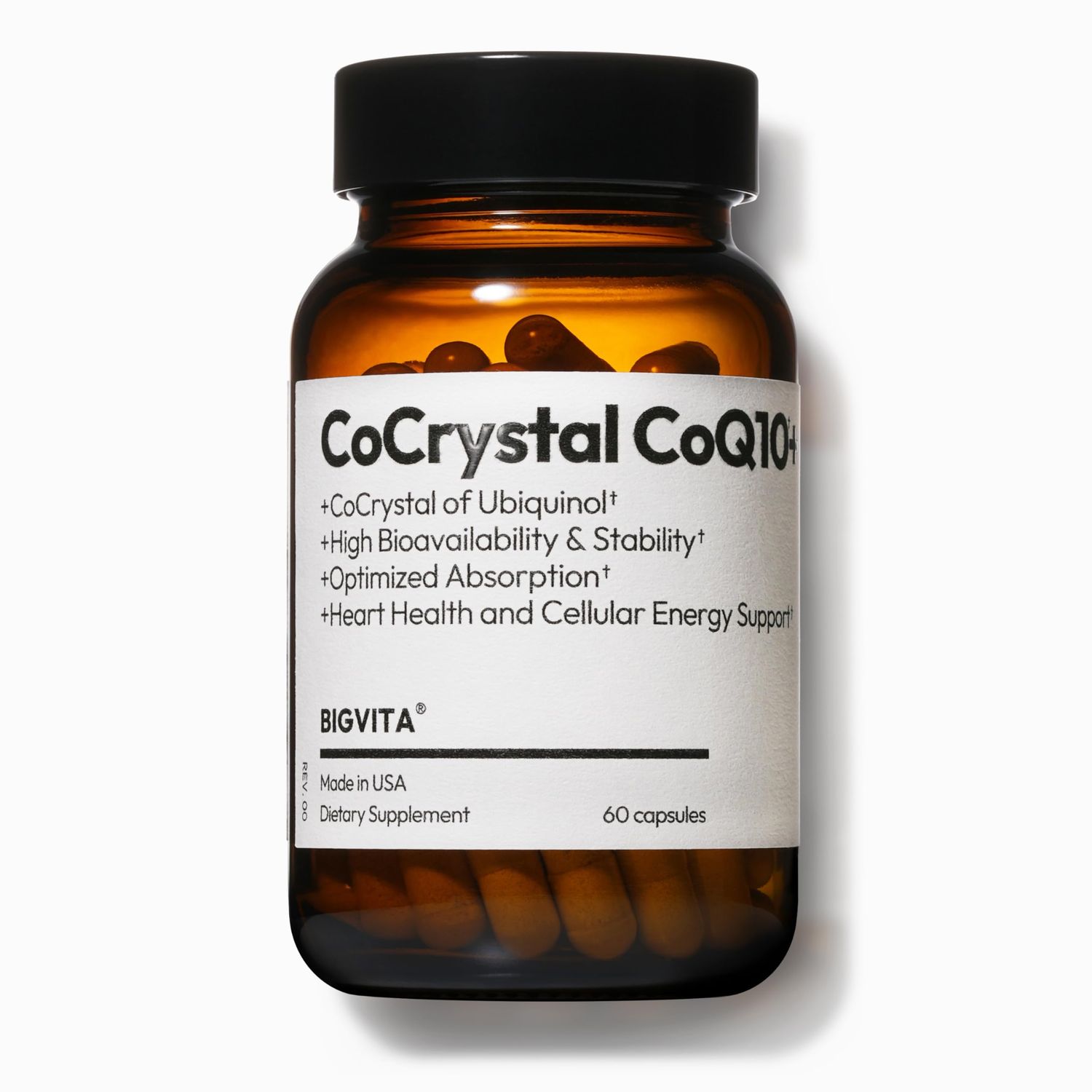 BIGVITA CoCrystal CoQ10 | High Absorption Ubiquinol with PQQ SOD &amp; BioPerine 4.5X Better Bioavailability for Heart Energy &amp; Cellular Vitality