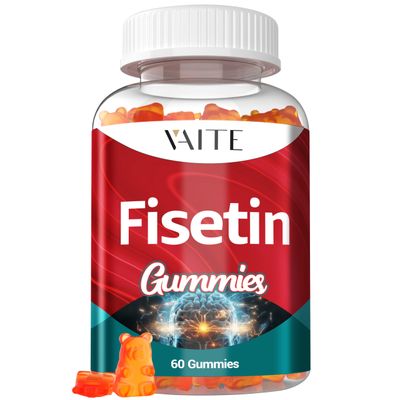 Fisetin Supplements 500mg - Gummy Supplement, Powerful Antioxidant Blend for Cellular Health Support - Vegan &amp; Non-GMO Formula with Flavonoids &amp; Plant Extracts, Boost Cognitive Function, 60 Gummies