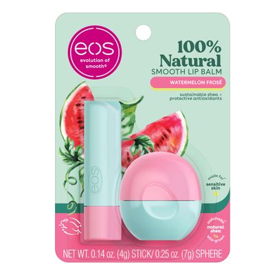 eos FlavorLab Lip Balm Stick and Sphere, Watermelon Fros, Natural Shea Lip Products, 2 Count(Pack of 1)