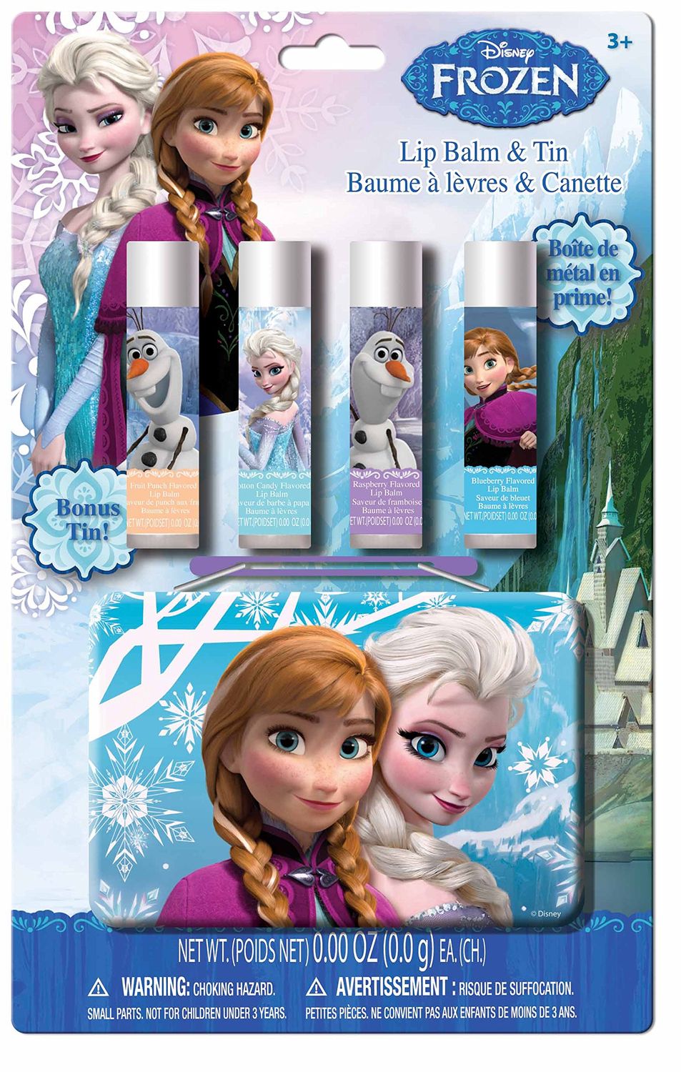 Frozen Lip Balm with Collectible Tin, Fruit Punch/Raspberry, 5 Count