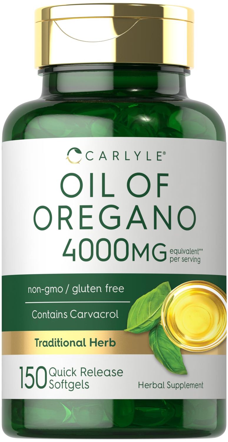 Carlyle Oregano Oil 4000mg Supplement | 150 Softgel Capsules | Contains Carvacrol | Non-GMO &amp; Gluten Free Formula