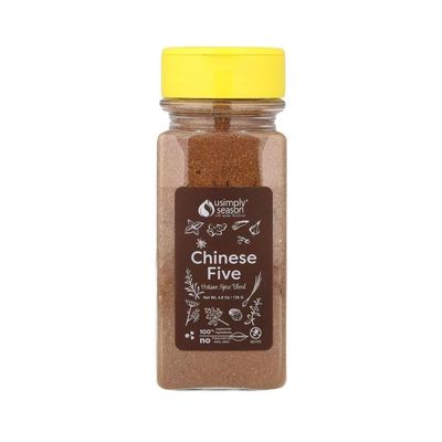 USimplySeason Chinese Five Spice (4.8 oz) - Diverse Asian Flavor Profile for Culinary Delights, Ideal for Marinades, Rubs, Baking - No-Salt, Vegan, Non-GMO, Made in USA