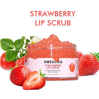 XMEECOS Strawberry Lip Scrub Exfoliating Moisturizing and Repairing and Lips Softening| Cruelty-free| Exfoliator