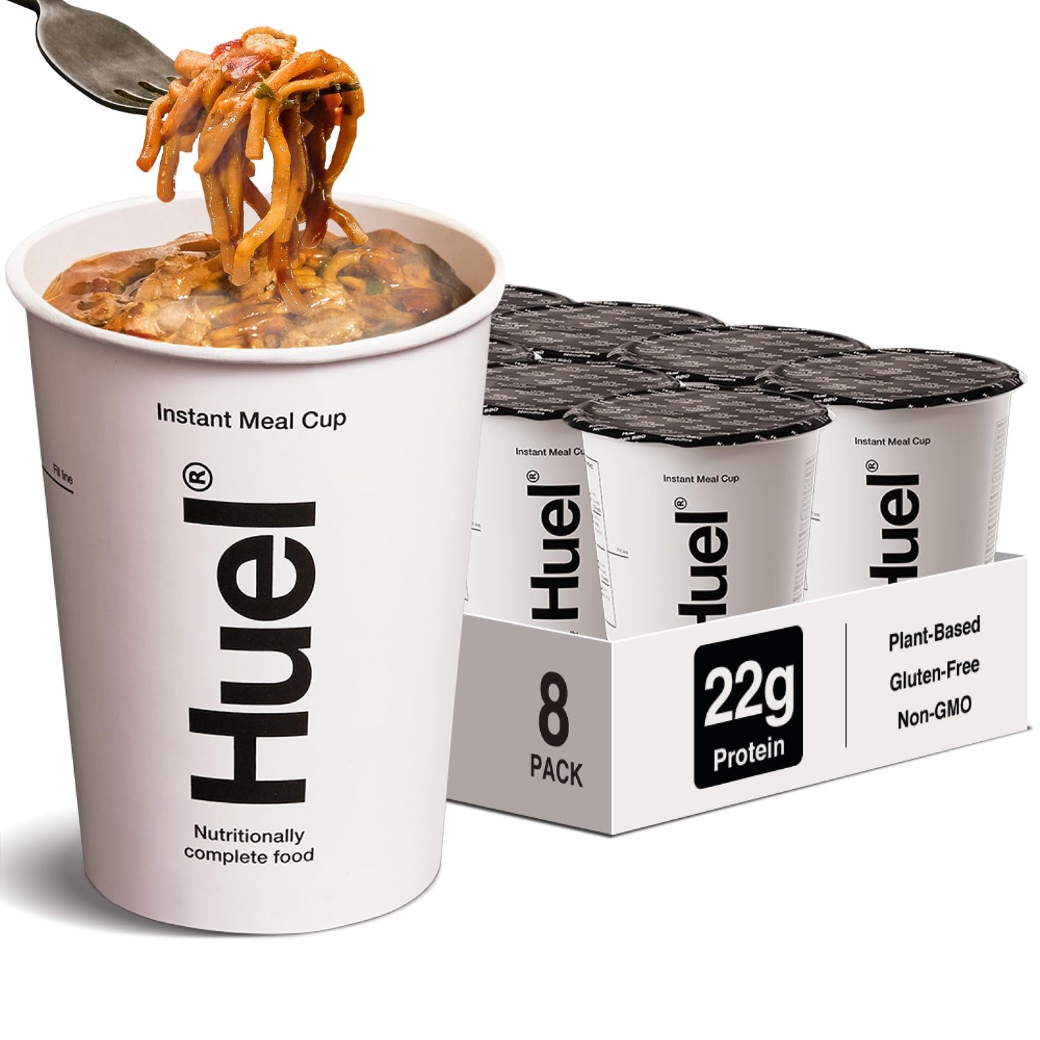 Huel Hot and Savory Cups | Korean BBQ | 25g Protein Plant Based Instant Meal | 27 Vitamins and Minerals | 100 Nutritionally Complete | 8 Cups