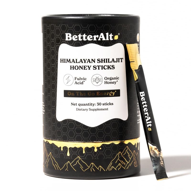 Better Alt Pure Himalayan Shilajit Sticks with Organic Honey, Saffron | Easy to Consume Shilajit| 30 Sticks for Energy Boost &amp; Immune Support, 85 Trace Minerals, 75 Fulvic Acid