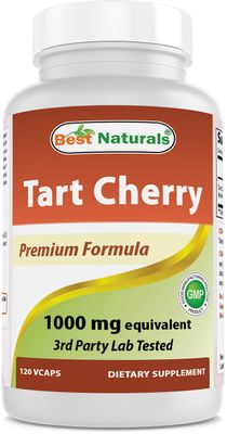 Best Naturals Tart Cherry Extract 1000 mg (Non-GMO) Veggie Capsules - Promotes Healthy Uric Acid Levels Within Normal Range, Healthy Joint Function &amp; Promotes Healthy Sleep Cycle, 120 Count