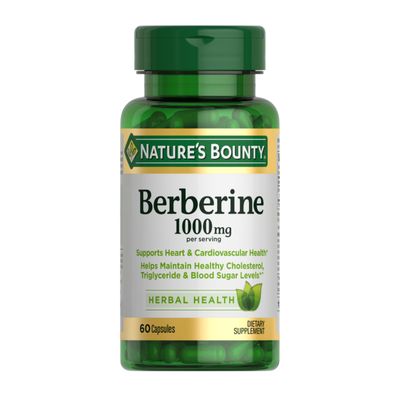 Nature&#39;s Bounty Berberine Supplements,1000mg, Berberine Capsules for Blood Sugar Support, Cholesterol &amp; Heart Health, 60 Count