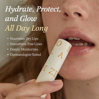Zeroslash Vegan Lip Butter Stick with Shea Butter &amp; Squalane 0.13oz - Hydrating Lip Balm for Dry, Chapped Lips | Plant-Based Lip Care with 6 Natural Oils | Overnight Lip Mask | Korean Lip Balm