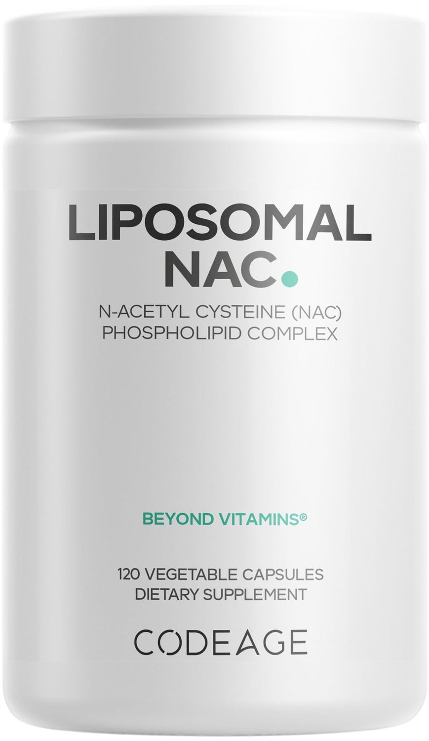 Codeage Liposomal NAC Supplement - N-Acetyl L-Cysteine Amino Acid - 2 Month Supply - Free-Form NAC - Phospholipid Complex - Vegan, Non-GMO, Gluten-Free, Dairy-Free - 120 Capsules