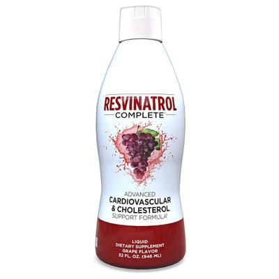 Resvinatrol Complete - 32 Fl. Oz. Advanced Liquid Cardiovascular &amp; Cholesterol Support Formula - Liquid Resveratrol Supplement Promotes Healthy Aging, Heart Health &amp; Energy Levels