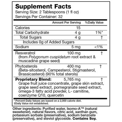 Resvinatrol Complete - 32 Fl. Oz. Advanced Liquid Cardiovascular & Cholesterol Support Formula - Liquid Resveratrol Supplement Promotes Healthy Aging, Heart Health & Energy Levels