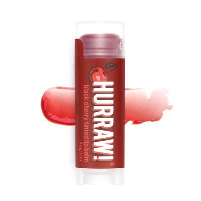 Hurraw! Black Cherry Tinted Lip Balm: (Sheer Red Tint) Organic, Certified Vegan, Cruelty and Gluten Free. Non-GMO, 100 Natural Ingredients. Bee, Shea, Soy and Palm Free. Made in USA