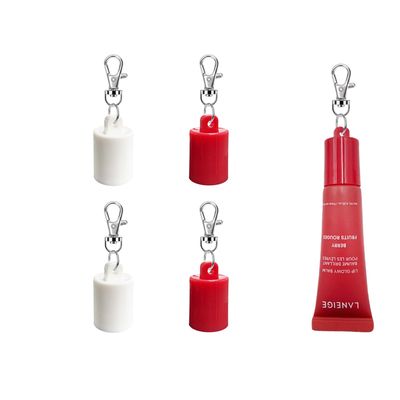 4 PSC Keychain Cap Compatible with LANEIGE 0.35oz Lip Balm, Portable Holder Keychain Cap For LANEIGE 0.35oz Lip Repair Tubes