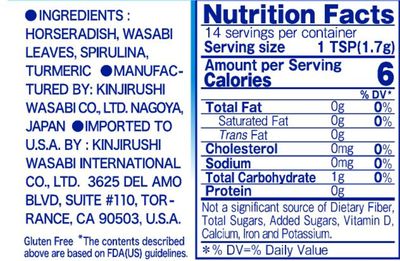 Kinjirushi Japanese Wasabi Powder For Sushi - 0.88 oz (25g)/Wasabia Japonica/Gluten Free, Vegan/Wasabi Powder Pure/Wasabi Paste for Sushi/Wasabi Mayonnaise/Horseradish Powder