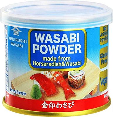 Kinjirushi Japanese Wasabi Powder For Sushi - 0.88 oz (25g)/Wasabia Japonica/Gluten Free, Vegan/Wasabi Powder Pure/Wasabi Paste for Sushi/Wasabi Mayonnaise/Horseradish Powder