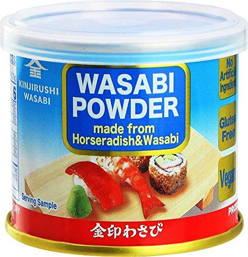Kinjirushi Japanese Wasabi Powder For Sushi - 0.88 oz (25g)/Wasabia Japonica/Gluten Free, Vegan/Wasabi Powder Pure/Wasabi Paste for Sushi/Wasabi Mayonnaise/Horseradish Powder