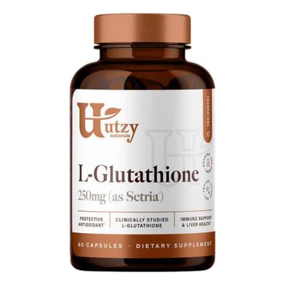 Utzy Naturals L-Glutathione | Immune Health &amp; Antioxidant Support | Setria 250mg Reduced Form Glutathione | High Absorption | Made in The USA | 60 Capsules