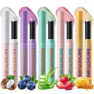 5 Pack Fruit Silky Honey Lip Balm Set | Deeply Hydrating &amp; Nourishing | Blueberry, Strawberry, Honey, Coconut, Aloe Vera | Smooth, Soft Lips | Moisturizes &amp; Protects | Long-Lasting Lip Care