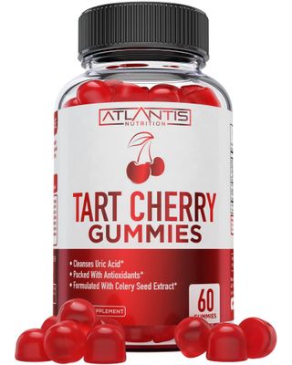 Atlantis Nutrition Tart Cherry Gummies with Celery Seed Extract - Advanced Uric Acid Cleanse for Immediate Gout Relief, Joint Relief &amp; Recovery | Powerful Antioxidant with Joint Support - 60 Gummies