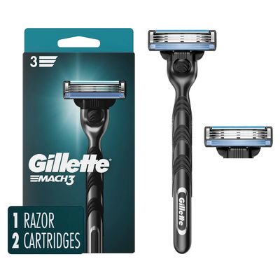 Gillette Mach3 Razor for Men, 1 Razor Handle 2 Blade Refills