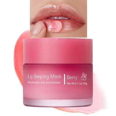 Tiejdhr Sleeping Lip Mask, Nourish &amp; Hydrate Lip Mask With Vitamin E, Lip Balm Lip Skin Care, Hydrating &amp; Moisturizing Reduce Lip Lines, Night Sleep Anti-chapped Lip Cream (02 Berry)