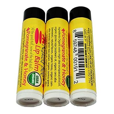 The Naked Bee Lip Balm Pomegranate and Honey 0.15 oz (Pack of 3) Moisturizing Lip Balm for Women with Vitamin E &amp; Beeswax to Soothe, Hydrate &amp; Nourish Chapped, Dry Lips - For Smooth &amp; Healthy Lips