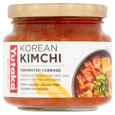 Yutaka 100 Natural Authentic Traditional National Korean Kimchi Pickled Fermented Cabbage in Jar 215 g