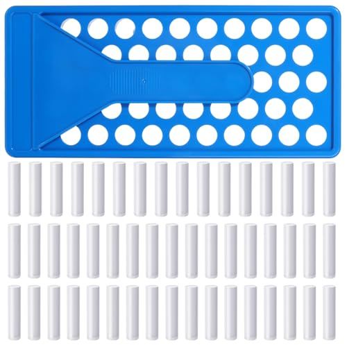 Megitzuu Lip Balm Crafting Kit, 50 Pieces Empty Lipsticks Filling Tubes Mold Handmade Set Pallet with Scraper, Lip Balm Tubes with Filling Tray and Spatula for Women Girl Cosmetics Makeup, Blue
