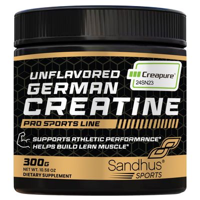 Sandhu&#39;s Creapure German Creatine Monohydrate Powder Supplements for Men &amp; Women, Unflavored, 60 Servings (Pack of 1), 10.58 Oz, Sport Supplement Supports Lean Muscle Building