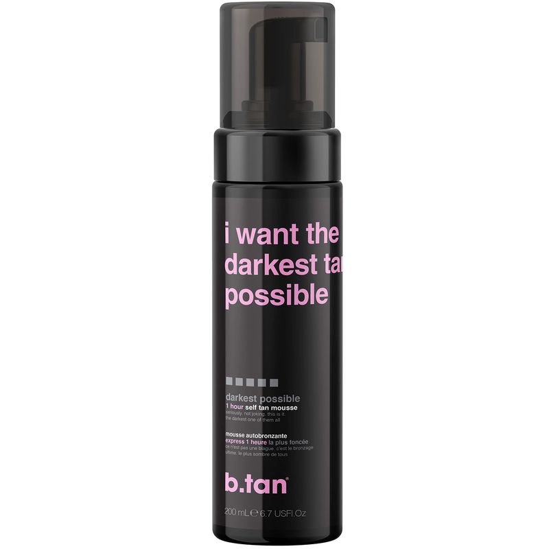 b.tan Ultra Dark Self Tanner Mousse | I Want The Darkest Tan Possible - Fast, 1 Hour Express Sunless Tanning Foam, Golden Bronzing Glow, Face &amp; Body, No Fake Tan Smell, Vegan, Cruelty Free, 6.7 Fl Oz