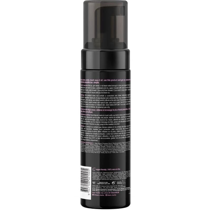 b.tan Ultra Dark Self Tanner Mousse | I Want The Darkest Tan Possible - Fast, 1 Hour Express Sunless Tanning Foam, Golden Bronzing Glow, Face &amp; Body, No Fake Tan Smell, Vegan, Cruelty Free, 6.7 Fl Oz