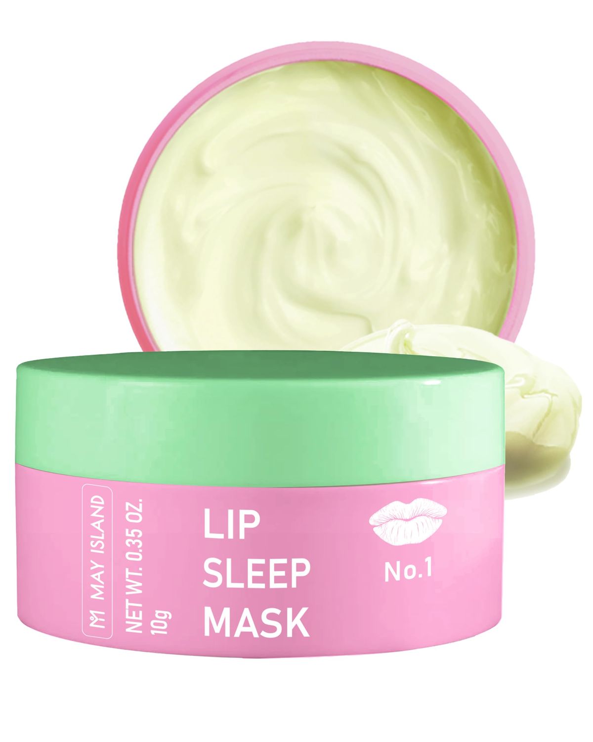 MAYISLAND Lip Sleep Mask Dragonfruit Kiwi - Korean Overnight Lip Treatment with Dragonfruit Extract - Intensive Moisturizing Formula for Dry, Chapped Lips - Refreshing Kiwi Scent, 0.34 oz.