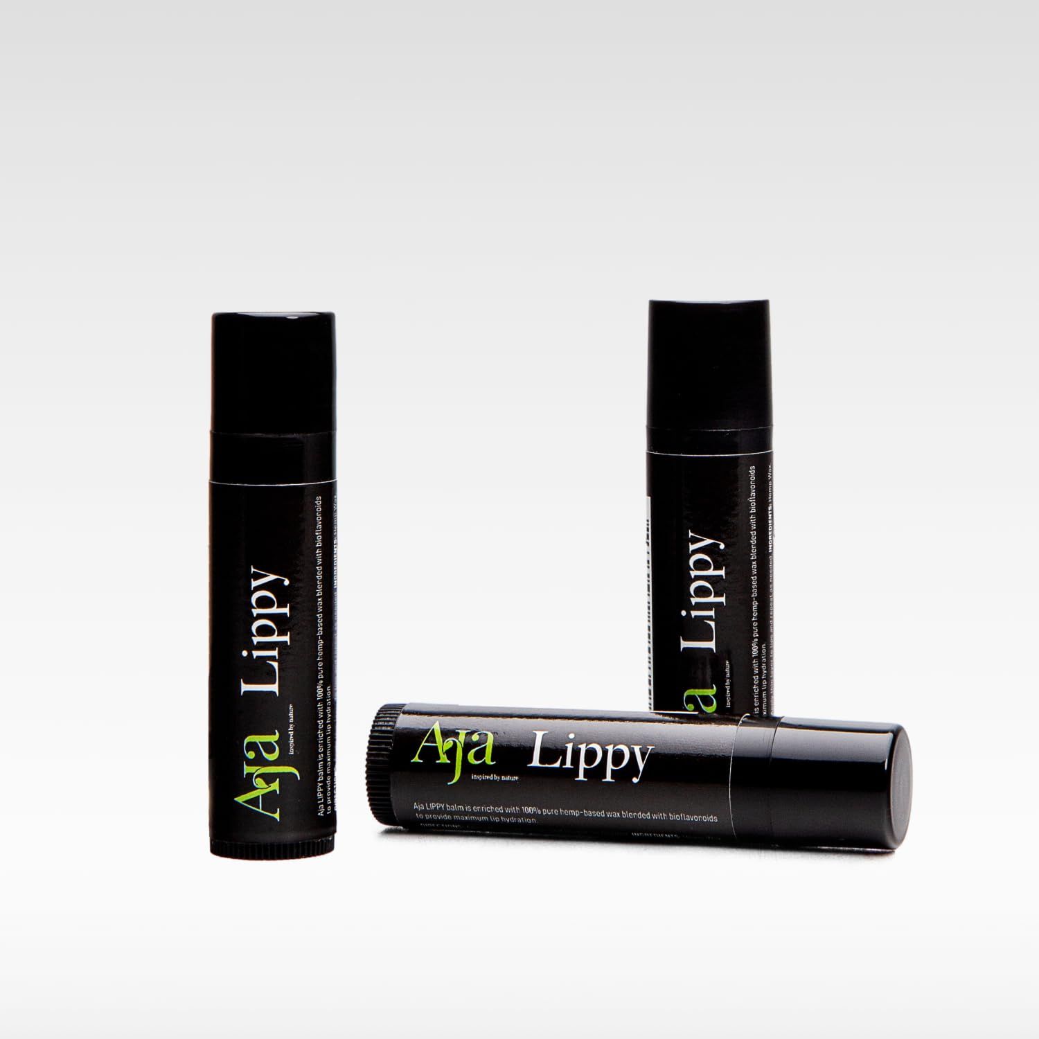Aja LIPPY Balm - Plant-Based Lip Hydration with BioFlavins (3 Pack)