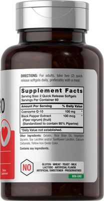 Horbach CoQ10 100mg Softgels | 120 Count | Non-GMO and Gluten Free Supplement