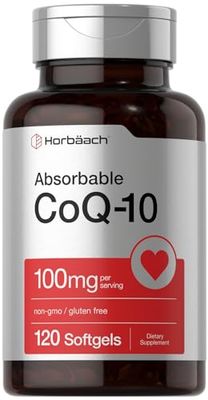 Horbach CoQ10 100mg Softgels | 120 Count | Non-GMO and Gluten Free Supplement