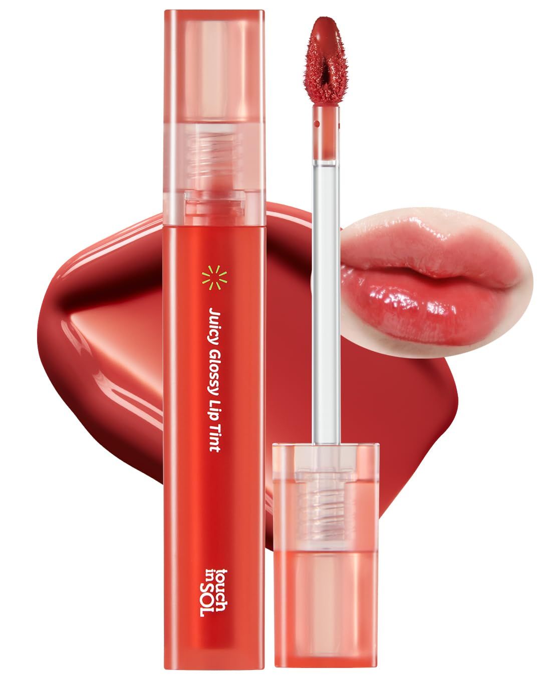 Touch in Sol Vegan Again Juicy Glossy Lip Tint - High Pigmented &amp; Glossy Korean Lip Tint - Shiny Translucent Color - Glowy Hydrated Lips, Moisturizing and Plumping, 0.13 fl.oz. (05 Marshmellow)