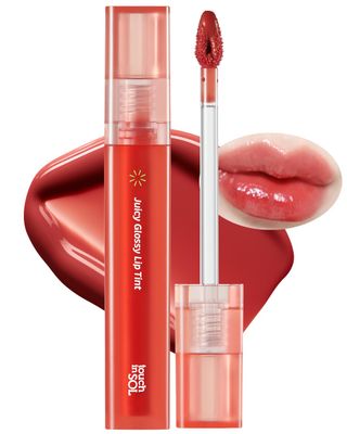 Touch in Sol Vegan Again Juicy Glossy Lip Tint - High Pigmented &amp; Glossy Korean Lip Tint - Shiny Translucent Color - Glowy Hydrated Lips, Moisturizing and Plumping, 0.13 fl.oz. (05 Marshmellow)