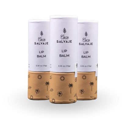 Natural Hydrating Lip Balm | Vegan Lip Care Treatment &amp; Moisturizer for Dry &amp; Cracked Lips with Beeswax &amp; Coconut Oil | Organic Lip Chap Set for Women, Men &amp; Kids | 3 Pack (0.35 oz ea.)