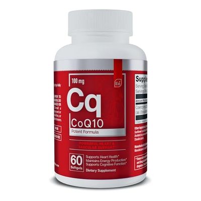 Essential Elements CoQ10 100mg Softgels for Heart, Brain, and Vascular Support - Comprehensive Coenzyme Q10 Supplement Formulated for Optimal Absorption - 60 Count, 2 Month Supply