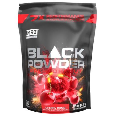 MRI Performance Black Powder Pre-Workout, Original NO2 Formula with Creatine, Beta-Alanine &amp; Caffeine, Explosive Energy, Strength &amp; Pumps, Build Muscle and Recover Faster (30 Servings) (Cherry Bomb)