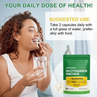 Daiasns NAD Supplement, 900mg - Liposomal Nicotinamide Riboside NAD Supplement with Resveratrol Supports Muscle, Brain, Cellular Energy - NMN Supplement Alternative for Men and Women, 160 Capsules
