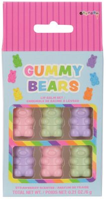 iscream 6-Piece Mini Gummi Bears Shaped Strawberry Scented Lip Balm Set