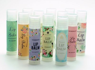 ZZYBIA Assorted Lip Balm Labels - 120pcs Paper Stickers for Lip Balm Containers