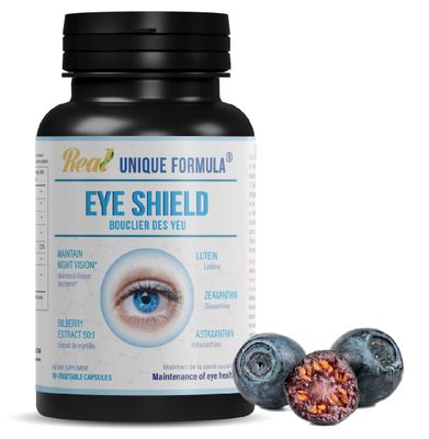 Unique Formula Eye Shield Supplement with Bilberry, Lutein, Zeaxanthin, Astaxanthin, and Beta-Carotene - Supports Dry Eyes, Vision Health, and Night Vision (90 Capsules)