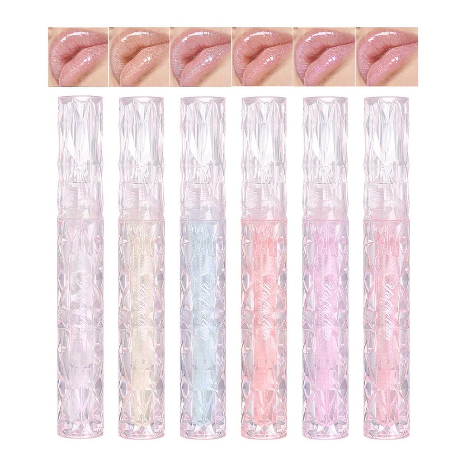 KTouler Hydrating Lip Glow Gloss,Plumping Lip Gloss,6Pcs High-Shine Lip Gloss,Non-Sticky Lip Oil Long Lasting Shimmer Tinted Lip Oil Gloss
